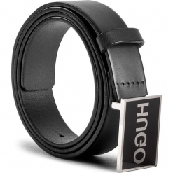 Pasek Męski BOSS - Gerrit 50380070 Black 001. Czarne paski męskie Boss, w paski, ze skóry. W wyprzedaży za 299.00 zł.