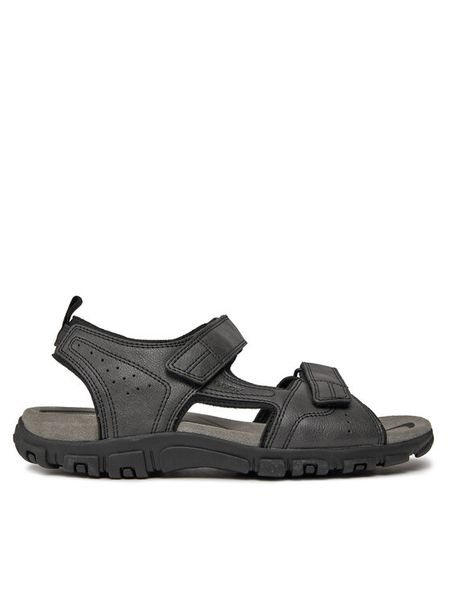 Geox Sandały Uomo Sandal Strada U4524B 000ME C9999 Czarny. Czarne sandały męskie Geox, ze skóry, bez zapięcia. Za 359.99 zł.
