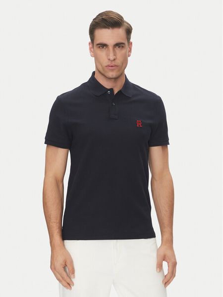 Tommy Hilfiger Polo MW0MW33167 Granatowy Regular Fit. Niebieskie koszulki polo męskie Tommy Hilfiger, m, bez wzorów, z bawełny, bez kołnierzyka, bez ramiączek. Za 259.99 zł.