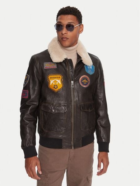 Milestone Kurtka skórzana MSMatti 531070 60400 Czarny Regular Fit. Czarne kurtki męskie Milestone, m, bez wzorów, ze skóry, bez ramiączek, bez kaptura. Za 1,819.00 zł.