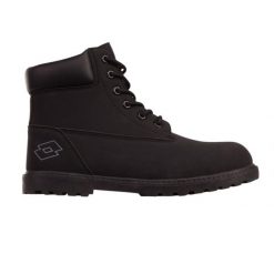 Botki Męskie Maemoore. Czarne buty trekkingowe męskie Lotto, bez obcasa, bez zapięcia. Za 190.99 zł.
