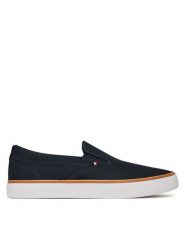 Tommy Hilfiger Tenisówki Th Hi Vulc Core Low Ii Slipon FM0FM05514 Granatowy. Niebieskie trampki męskie Tommy Hilfiger, bez wzorów, z materiału, bez zapięcia. Za 219.99 zł.
