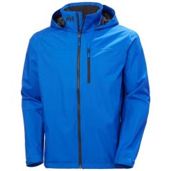 Kurtka wodoodporna z kapturem Helly Hansen Crew 2.0. Niebieskie kurtki męskie Helly Hansen, bez wzorów, sportowe, bez ramiączek, z kapturem. Za 708.00 zł.