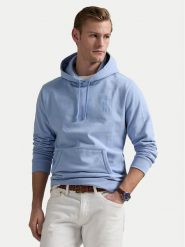 Polo Ralph Lauren Bluza 710936510008 Błękitny Relaxed Fit. Niebieskie bluzy nierozpinane męskie Polo Ralph Lauren, l, bez wzorów, z bawełny, bez ramiączek, bez kaptura. Za 569.99 zł.