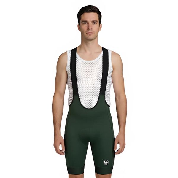 Spodenki rowerowe kolarki męskie. Zielone szorty sportowe męskie C-LAB, bez wzorów, ze skóry, sportowe. W wyprzedaży za 530.00 zł.