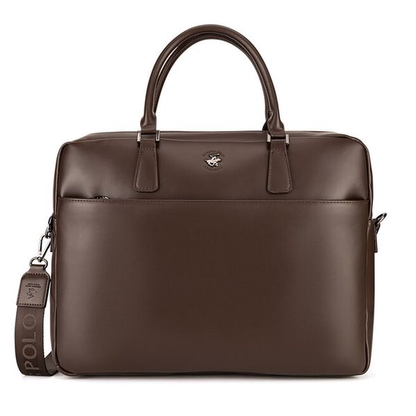 Torba na laptopa Beverly Hills Polo Club. Brązowe torby na laptopa męskie Beverly Hills Polo Club, bez wzorów, małe. Za 219.99 zł.