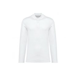 Koszulka polo z długim rękawem suprima Kariban Premium. Białe koszulki polo męskie KARIBAN, m, bez wzorów, z bawełny, bez kołnierzyka, bez ramiączek. Za 180.00 zł.
