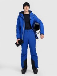 4F Spodnie narciarskie z szelkami membrana 10000 męskie - niebieskie XXL. Niebieskie spodnie narciarskie i snowboardowe męskie 4f, bez wzorów, narciarskie. Za 599.99 zł.