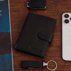 Męski portfel skórzany klasyczny duży pionowy czarny skóra nat Beltimore K47. Czarne portfele męskie bez wzorów, ze skóry. Za 45.00 zł.