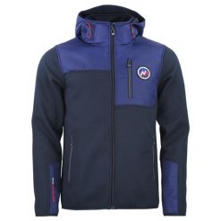 Polar z odpinanym kapturem Peak Mountain Carillon. Niebieskie bluzy z polaru męskie Peak Mountain, xl, bez wzorów, z materiału, bez ramiączek. W wyprzedaży za 323.50 zł.