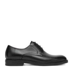 Półbuty GINO ROSSI. Czarne eleganckie półbuty męskie Gino Rossi, wizytowe, bez obcasa, bez zapięcia. Za 329.99 zł.