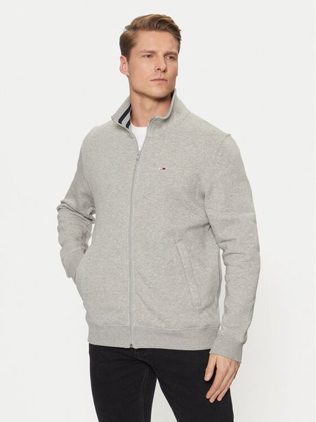 Tommy Jeans Bluza DM0DM20340 Szary Regular Fit. Szare bluzy rozpinane męskie Tommy Jeans, m, bez wzorów, z bawełny, bez ramiączek, bez kaptura. Za 229.99 zł.