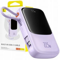 Powerbank Baseus Poerbank Qpow Pro+ 10000mAh 22.5W with built-in USB-C cable - fioletowy. Fioletowe powerbanki Baseus. Za 60.99 zł.