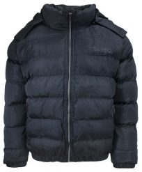Kurtka Granatowa Jesienno-Zimowa z Kapturem, Gruba, Ocieplana, Pikowana, Męska -PAKO JEANS. Niebieskie kurtki męskie Pako Jeans, na zimę, m, bez wzorów, z jeansu, bez ramiączek, z kapturem. Za 369.00 zł.
