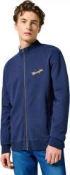 MESKA BLUZA WRANGLER FUNNEL NECK ZIP NAVY 112350547. Niebieskie bluzy rozpinane męskie Wrangler, s, bez wzorów, bez ramiączek, bez kaptura. Za 169.99 zł.
