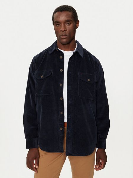 Tommy Hilfiger Koszula MW0MW36855 Granatowy Regular Fit. Niebieskie koszule męskie Tommy Hilfiger, m, bez wzorów, z bawełny, bez kołnierzyka, bez ramiączek. Za 469.99 zł.