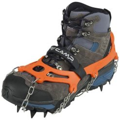 Raczki dla dorosłych Camp Ice Master nakłdki antypoślizgowe. Brązowe buty trekkingowe męskie CAMP, bez wzorów, sportowe, bez obcasa, bez zapięcia. Za 127.99 zł.