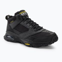 Buty męskie SKECHERS Skech-Air Envoy Bulldozer. Czarne buty trekkingowe męskie Skechers, bez wzorów, z materiału, sportowe, bez obcasa, bez zapięcia. Za 319.99 zł.