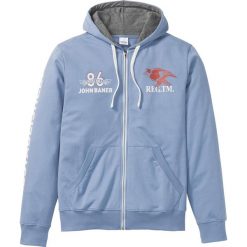 Bluza rozpinana ze specjalnym krojem na wys. brzucha Regular Fit bonprix matowy niebieski. Bluzy rozpinane męskie marki bonprix. Za 109.99 zł.