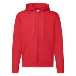 Klasyczna Kurtka Z Kapturem Dla Dorosłych Unisex. Czerwone kurtki męskie Fruit of the Loom, s, bez wzorów, klasyczne, bez ramiączek, z kapturem. Za 135.99 zł.