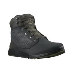 Buty trekkingowe męskie Salomon Utility Winter CS WP zimowe. Czarne buty zimowe męskie Salomon, na zimę, bez wzorów, sportowe, bez obcasa, bez zapięcia. W wyprzedaży za 368.00 zł.