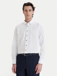 Bugatti Koszula 9350-78500C Biały Modern Fit. Białe koszule męskie Bugatti, m, bez wzorów, z bawełny, bez kołnierzyka, bez ramiączek. Za 339.99 zł.