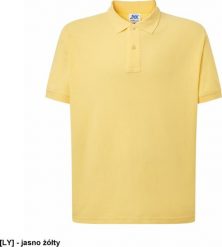 JHK PORA 210 - męskie polo z krótkim rękawem 100% stabilizowana bawełna, 200- 210g - jasno żółty S. Żółte koszulki polo męskie JHK, m, bez wzorów, z bawełny, bez kołnierzyka, bez ramiączek. Za 30.78 zł.