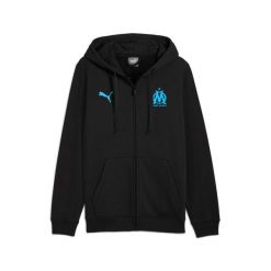 Bluza z kapturem z zamkiem OM FL 2025/26. Czarne bluzy z kapturem męskie Puma, bez wzorów, z kapturem. Za 296.50 zł.