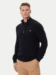 Gant Kardigan 8030263 Czarny Regular Fit. Czarne kardigany męskie Gant, l, bez wzorów, z bawełny, bez ramiączek. Za 579.99 zł.