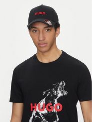 HUGO Czapka z daszkiem Jude 50533410 Czarny. Czarne czapki męskie Hugo, bez wzorów, z bawełny. Za 109.99 zł.
