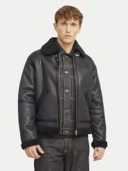 Jack & Jones Kurtka z imitacji skóry Cole Aviator 12261819 Czarny Regular Fit. Czarne kurtki męskie Jack & Jones, m, bez wzorów, ze skóry, bez ramiączek, bez kaptura. Za 239.99 zł.