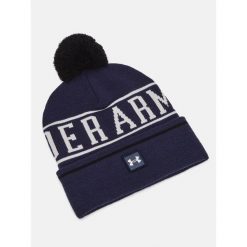 Czapka zimowa męska Under Armour ciepła z pomponem. Niebieskie czapki męskie Under Armour, na zimę, bez wzorów, sportowe. Za 69.99 zł.