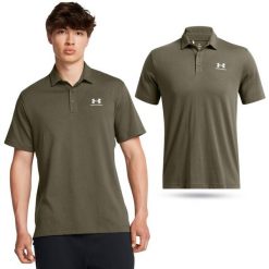 Koszulka polo męska Under Armour UA Icon. Zielone koszulki polo męskie Under Armour, m, bez wzorów, sportowe, bez kołnierzyka, bez ramiączek. Za 199.99 zł.