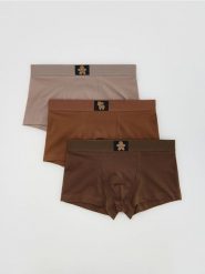 Bokserki ze świątecznym motywem 3 pack - beżowy. Brązowe bokserki męskie Reserved, l, bez wzorów. Za 69.99 zł.