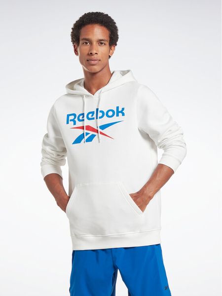 Reebok Bluza Identity Stacked Logo H54805 Biały Regular Fit. Białe bluzy nierozpinane męskie Reebok, m, bez wzorów, z bawełny, bez ramiączek, bez kaptura. Za 149.99 zł.