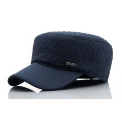 Delikatnie Ocieplana Czapka z Daszkiem (Partolówka) - Pako Jeans - Pikowana z Nausznikami. Niebieskie czapki męskie Pako Jeans, na zimę, bez wzorów, z bawełny. Za 49.00 zł.