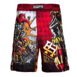 Spodenki do Grapplingu MMA BJJ K1 męskie EXTREME HOBBY KILLER CARDS 2. Czerwone szorty sportowe męskie EXTREME HOBBY, bez wzorów, z poliesteru, sportowe. Za 219.00 zł.