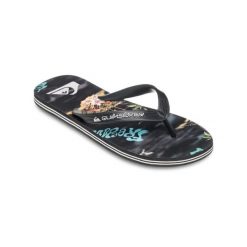 Klapki dla Mężczyzn MOLOKAI ART 25 Czarny. Niebieskie klapki i japonki męskie Quiksilver, bez wzorów, z gumy. Za 99.99 zł.