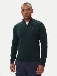 Aeronautica Militare Sweter 252MA1578UL00506 Zielony Regular Fit. Zielone kardigany męskie Aeronautica Militare, m, bez wzorów, z bawełny, bez ramiączek. Za 549.99 zł.