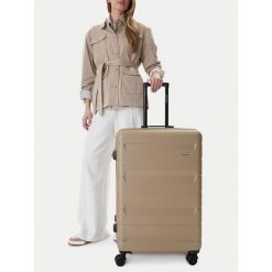 Walizka duża GINO ROSSI. Brązowe walizki męskie Gino Rossi, bez wzorów, duże. Za 349.99 zł.