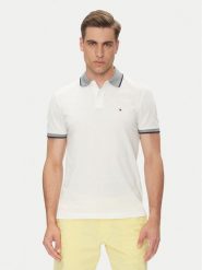 Tommy Hilfiger Polo MW0MW33140 Biały Regular Fit. Białe koszulki polo męskie Tommy Hilfiger, m, bez wzorów, z bawełny, bez kołnierzyka, bez ramiączek. Za 229.99 zł.