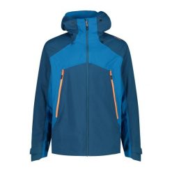 Kurtka przeciwdeszczowa z kapturem CMP. Niebieskie kurtki męskie CMP, xl, bez wzorów, sportowe, bez ramiączek, z kapturem. W wyprzedaży za 697.00 zł.