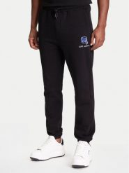 KARL LAGERFELD Spodnie dresowe 705113 553904 Czarny Loose Fit. Czarne spodnie dresowe męskie KARL LAGERFELD, bez wzorów, z bawełny. Za 789.99 zł.