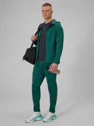 4F Spodnie treningowe szybkoschnące męskie - zielone XL. Zielone długie spodnie sportowe męskie 4f, bez wzorów, ze skóry. Za 179.99 zł.