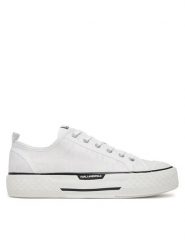 KARL LAGERFELD Trampki KL50425 Biały. Białe trampki męskie KARL LAGERFELD, bez wzorów, z materiału, bez zapięcia. Za 399.99 zł.
