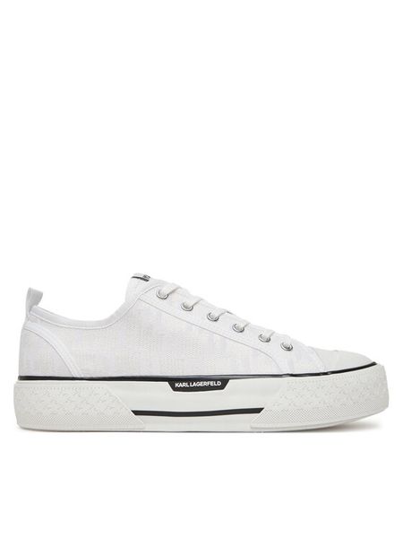 KARL LAGERFELD Trampki KL50425 Biały. Białe trampki męskie KARL LAGERFELD, bez wzorów, z materiału, bez zapięcia. Za 359.99 zł.