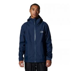 Kurtka wodoodporna Mountain Hardwear Threshold. Niebieskie kurtki męskie MOUNTAIN HARDWEAR, m, bez wzorów, bez ramiączek, bez kaptura. Za 1,015.30 zł.