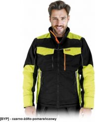 HARVERCOOL-WJ - Kurtka męska ochronna ocieplana pikowana ocieplany kołnierz wiele kieszeni odblaski regulacja dołu rękawy ze ściągaczem 80% poliester. Brązowe kurtki męskie Reis, m, bez wzorów, z poliesteru, bez ramiączek, bez kaptura. Za 180.76 zł.