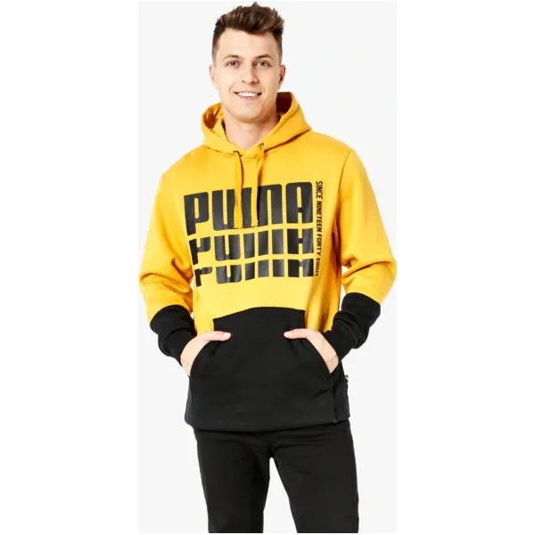 Puma Bluza Ss Rebel Up Hoody Fl , żółty, rozmiar XL. Żółte bluzy nierozpinane męskie Puma, m, bez wzorów, z bawełny, z kapturem. W wyprzedaży za 199.99 zł.