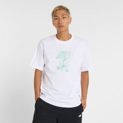 Koszulka męska New Balance MT51978WT – biała. Białe t-shirty sportowe męskie New Balance, m, bez wzorów, z bawełny, klasyczne, bez ramiączek. Za 139.99 zł.